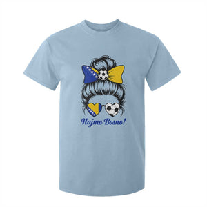 Bosnia Soccer Messy Bun T Shirt For Kid Hajmo Bosno Game Day Gift