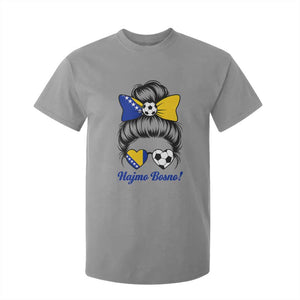Bosnia Soccer Messy Bun T Shirt For Kid Hajmo Bosno Game Day Gift