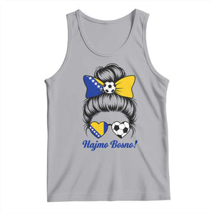 Bosnia Soccer Messy Bun Tank Top Hajmo Bosno Game Day Gift