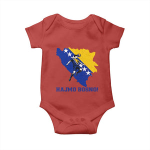 Vintage Bosnian Map Football Fan Baby Onesie Proud Balkan Heritage Gift