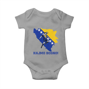 Vintage Bosnian Map Football Fan Baby Onesie Proud Balkan Heritage Gift