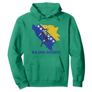 Vintage Bosnian Map Football Fan Hoodie Proud Balkan Heritage Gift
