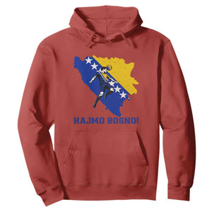 Vintage Bosnian Map Football Fan Hoodie Proud Balkan Heritage Gift