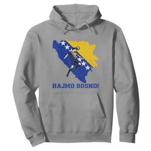 Vintage Bosnian Map Football Fan Hoodie Proud Balkan Heritage Gift