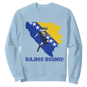 Vintage Bosnian Map Football Fan Sweatshirt Proud Balkan Heritage Gift