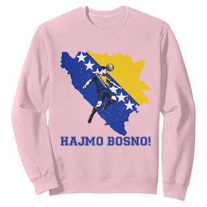 Vintage Bosnian Map Football Fan Sweatshirt Proud Balkan Heritage Gift