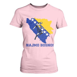 Vintage Bosnian Map Football Fan T Shirt For Women Proud Balkan Heritage Gift