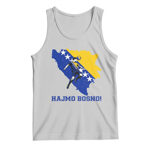 Vintage Bosnian Map Football Fan Tank Top Proud Balkan Heritage Gift