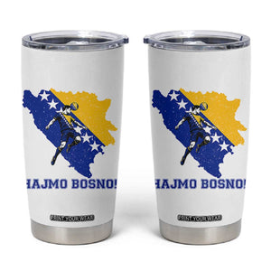 Vintage Bosnian Map Football Fan Tumbler Cup Proud Balkan Heritage Gift
