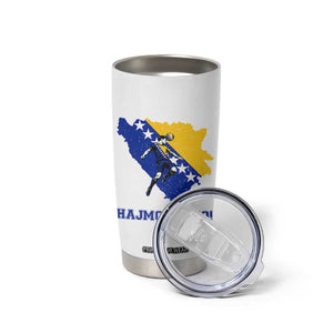 Vintage Bosnian Map Football Fan Tumbler Cup Proud Balkan Heritage Gift