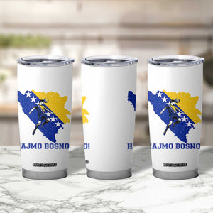 Vintage Bosnian Map Football Fan Tumbler Cup Proud Balkan Heritage Gift