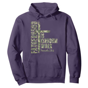Fatherhood Is Kingdom Work Hoodie Camo Christian Fathers Day Gift