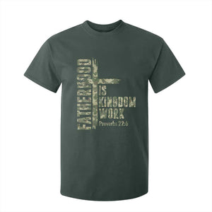 Fatherhood Is Kingdom Work T Shirt For Kid Camo Christian Fathers Day Gift