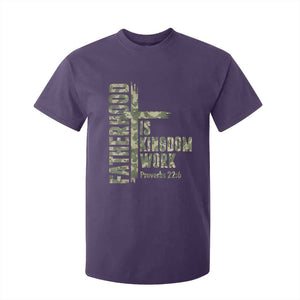 Fatherhood Is Kingdom Work T Shirt For Kid Camo Christian Fathers Day Gift