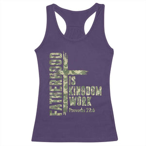 Fatherhood Is Kingdom Work Racerback Tank Top Camo Christian Fathers Day Gift