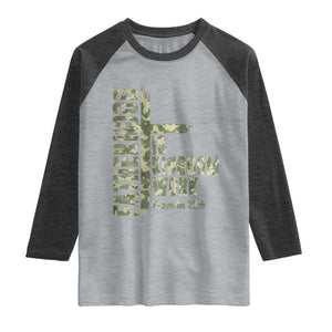 Fatherhood Is Kingdom Work Raglan Shirt Camo Christian Fathers Day Gift