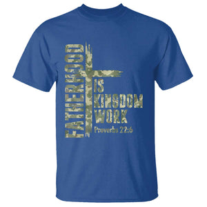 Fatherhood Is Kingdom Work T Shirt Camo Christian Fathers Day Gift