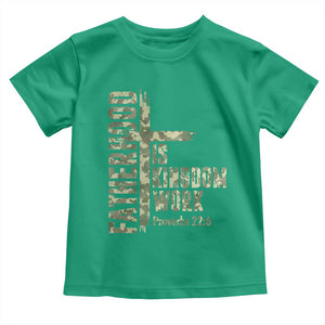 Fatherhood Is Kingdom Work Toddler T Shirt Camo Christian Fathers Day Gift