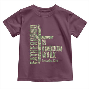 Fatherhood Is Kingdom Work Toddler T Shirt Camo Christian Fathers Day Gift