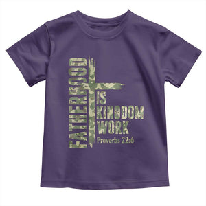 Fatherhood Is Kingdom Work Toddler T Shirt Camo Christian Fathers Day Gift