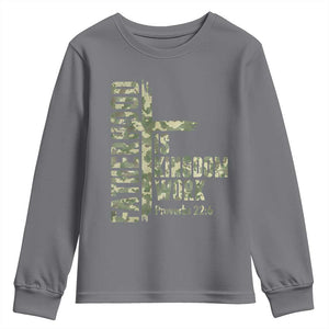 Fatherhood Is Kingdom Work Youth Sweatshirt Camo Christian Fathers Day Gift
