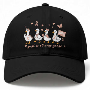 Funny Endometrial Cancer Goose Baseball Cap Just A Strong Goose