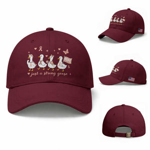 Funny Endometrial Cancer Goose Baseball Cap Just A Strong Goose