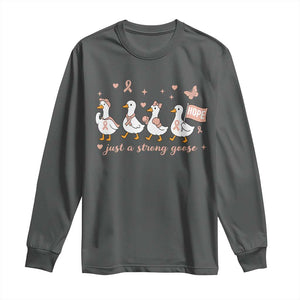 Funny Endometrial Cancer Goose Long Sleeve Shirt Just A Strong Goose