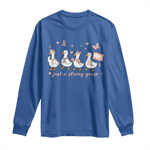 Funny Endometrial Cancer Goose Long Sleeve Shirt Just A Strong Goose