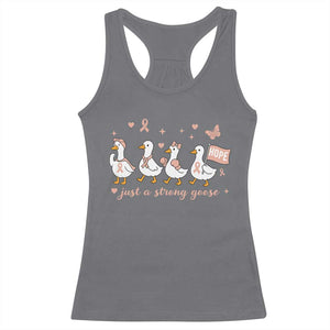 Funny Endometrial Cancer Goose Racerback Tank Top Just A Strong Goose