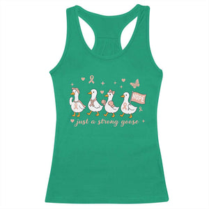 Funny Endometrial Cancer Goose Racerback Tank Top Just A Strong Goose
