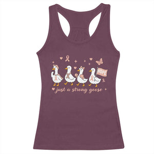 Funny Endometrial Cancer Goose Racerback Tank Top Just A Strong Goose