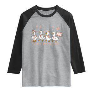 Funny Endometrial Cancer Goose Raglan Shirt Just A Strong Goose