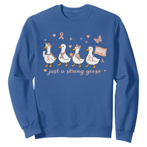 Funny Endometrial Cancer Goose Sweatshirt Just A Strong Goose