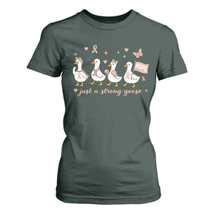 Funny Endometrial Cancer Goose T Shirt For Women Just A Strong Goose