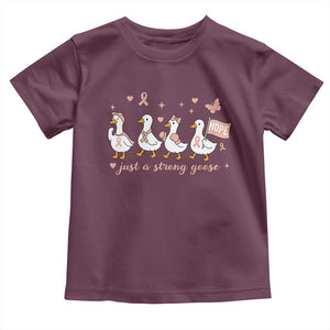 Funny Endometrial Cancer Goose Toddler T Shirt Just A Strong Goose