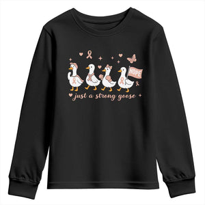 Funny Endometrial Cancer Goose Youth Sweatshirt Just A Strong Goose