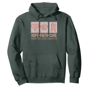 Endometrial Cancer Awareness Hoodie Hope Faith Cure Peach Ribbon