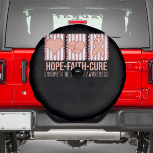 Endometrial Cancer Awareness Spare Tire Cover Hope Faith Cure Peach Ribbon
