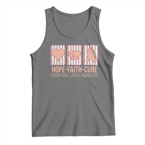 Endometrial Cancer Awareness Tank Top Hope Faith Cure Peach Ribbon
