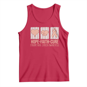 Endometrial Cancer Awareness Tank Top Hope Faith Cure Peach Ribbon