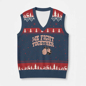 Endometrial Cancer Warrior V-Neck Knit Sweater Vest We Fight Together Boxing Gift