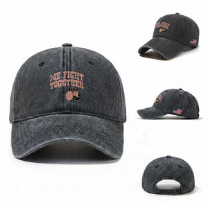 Endometrial Cancer Warrior Washed Cotton Baseball Cap We Fight Together Boxing Gift