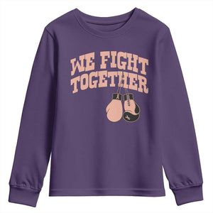 Endometrial Cancer Warrior Youth Sweatshirt We Fight Together Boxing Gift