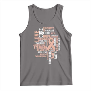 Endometrial Cancer Awareness Tank Top Warrior Survivor Peach Ribbon