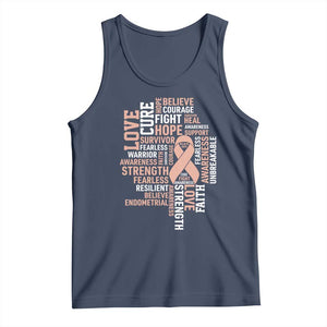 Endometrial Cancer Awareness Tank Top Warrior Survivor Peach Ribbon
