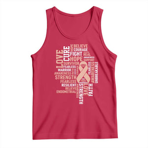 Endometrial Cancer Awareness Tank Top Warrior Survivor Peach Ribbon