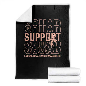 Endometrial Cancer Awareness Throw Blanket Support Squad Ribbon Warrior
