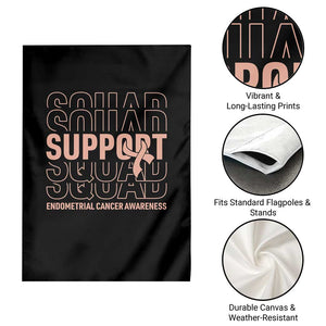 Endometrial Cancer Awareness Garden Flag Support Squad Ribbon Warrior