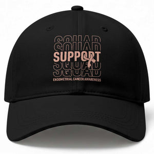 Endometrial Cancer Awareness Baseball Cap Support Squad Ribbon Warrior